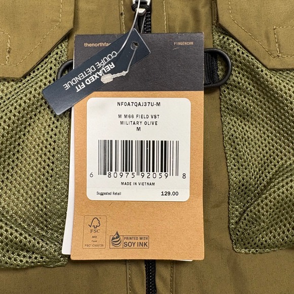 NEW The North Face Mens M66 Field Vest Military Olive Relaxed Fit Medium - Picture 4 of 7